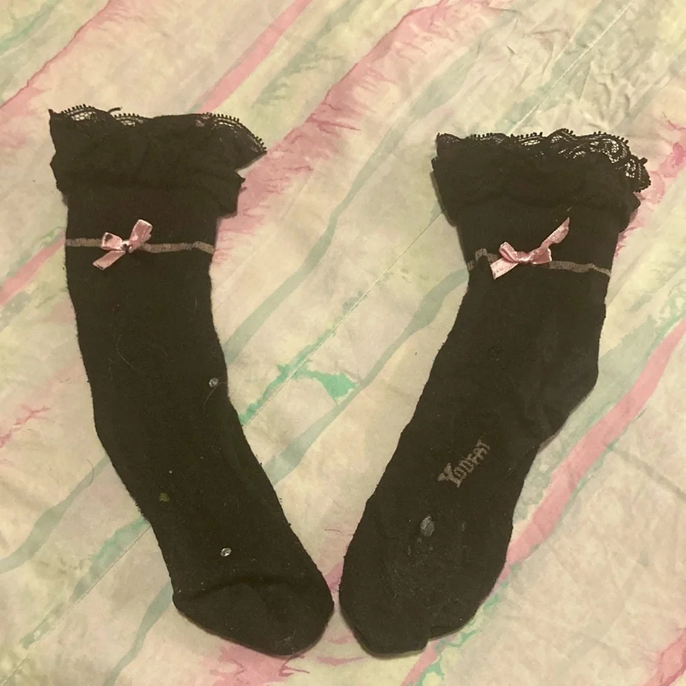 4/$20 hot topic black goth lace socks